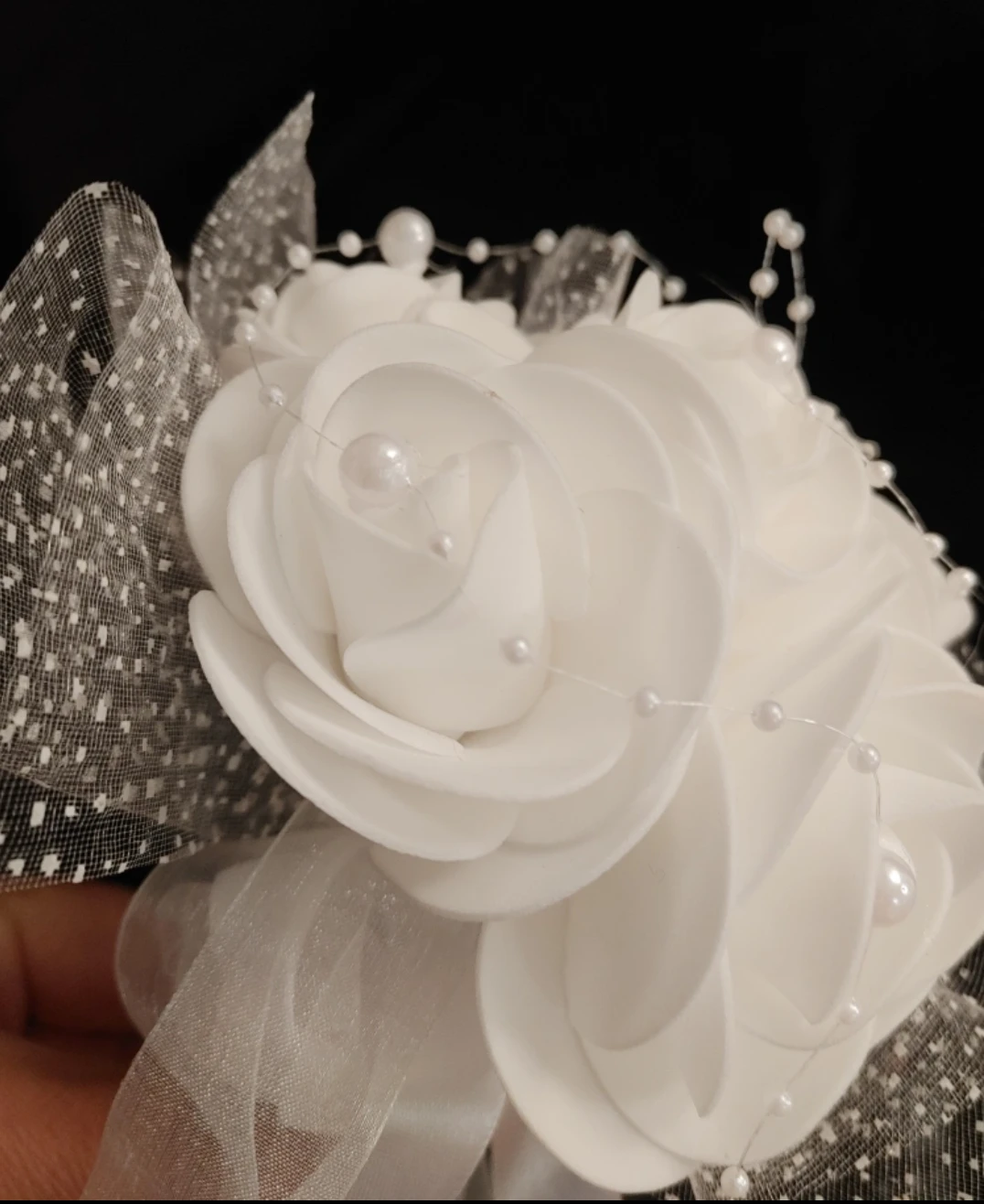 Artificial White Rose Wedding Bouquet New - photo 3