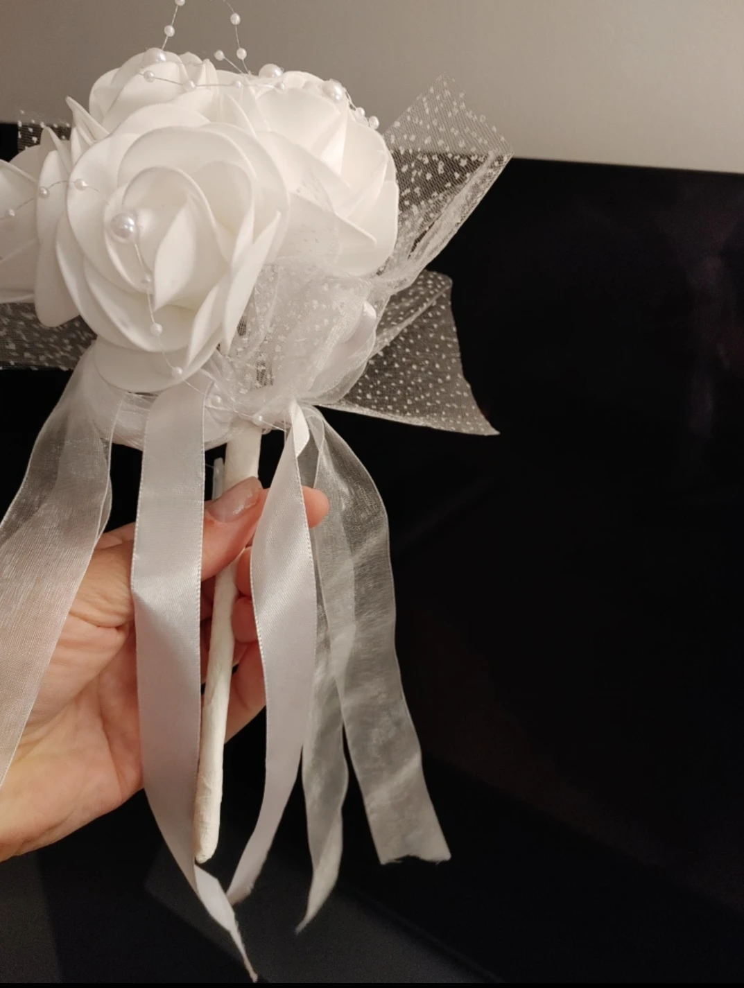 Artificial White Rose Wedding Bouquet New - photo 5