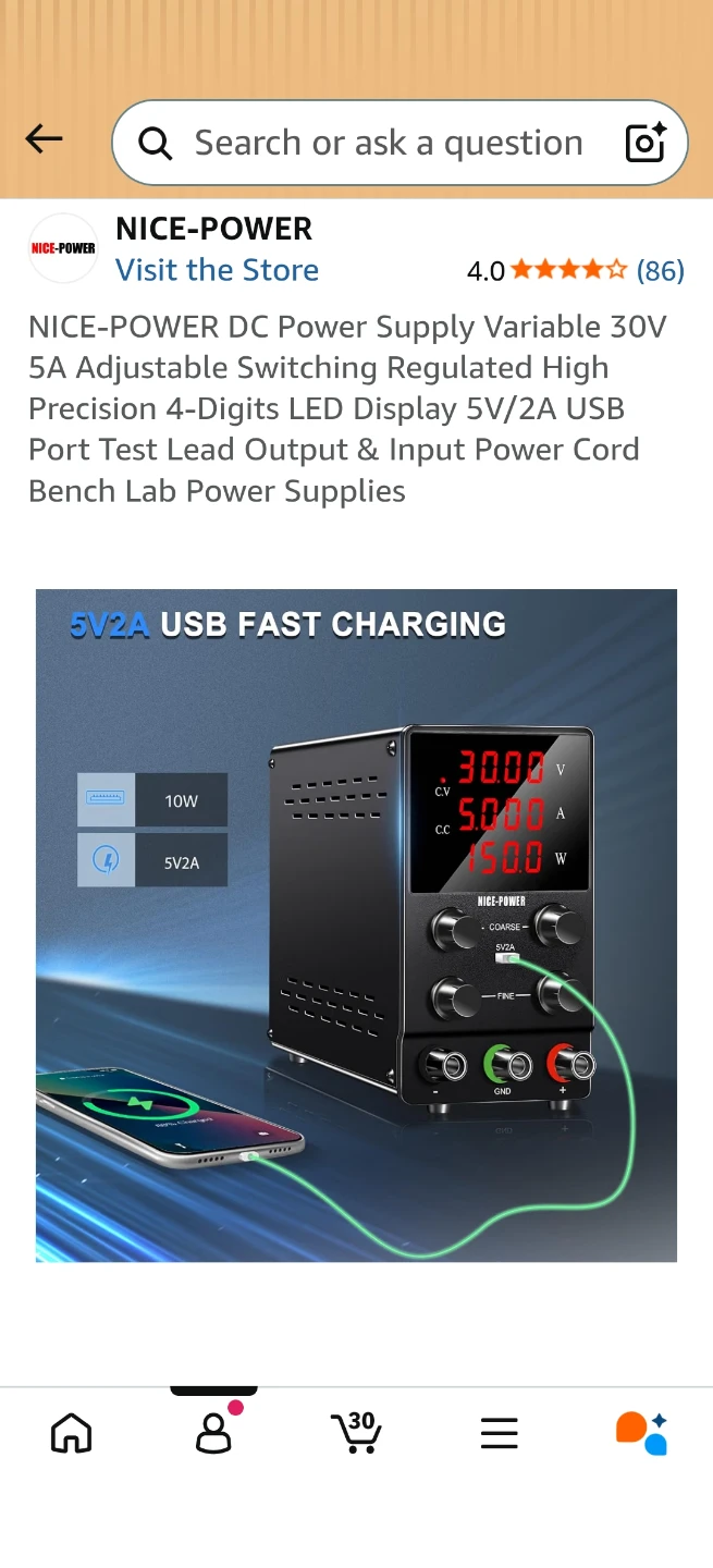 NICE-POWER DC Variable Bench Power Supply 30V 5A - photo 5