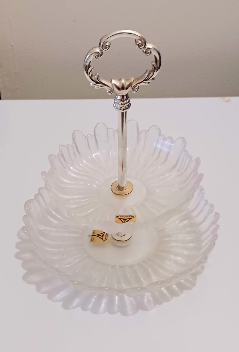German Annahutte Crystal Serving Tray