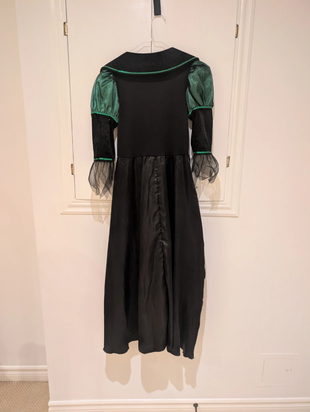Witch Costume Dress Black and Green - child large, size 10/12 - photo 2
