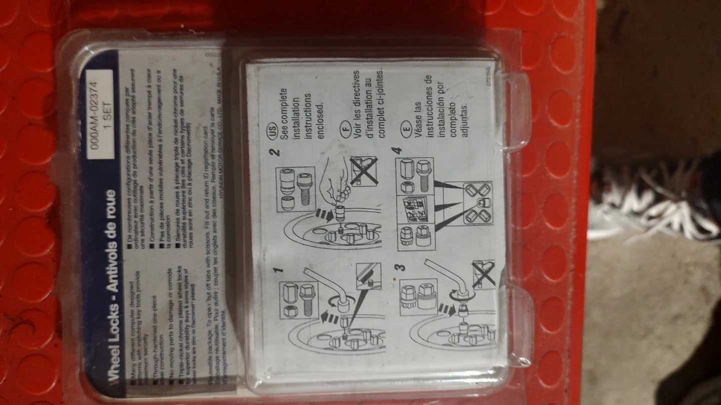Hyundai Genuine Wheel Locks 000AM-02374