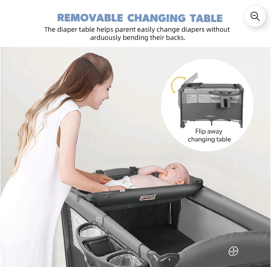 Portable Playpen Crib diaper change all in1 - photo 2