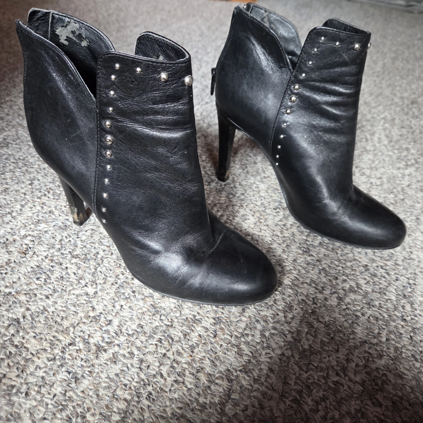 San Marina Black Leather Ankle Boots Size 37 - photo 2