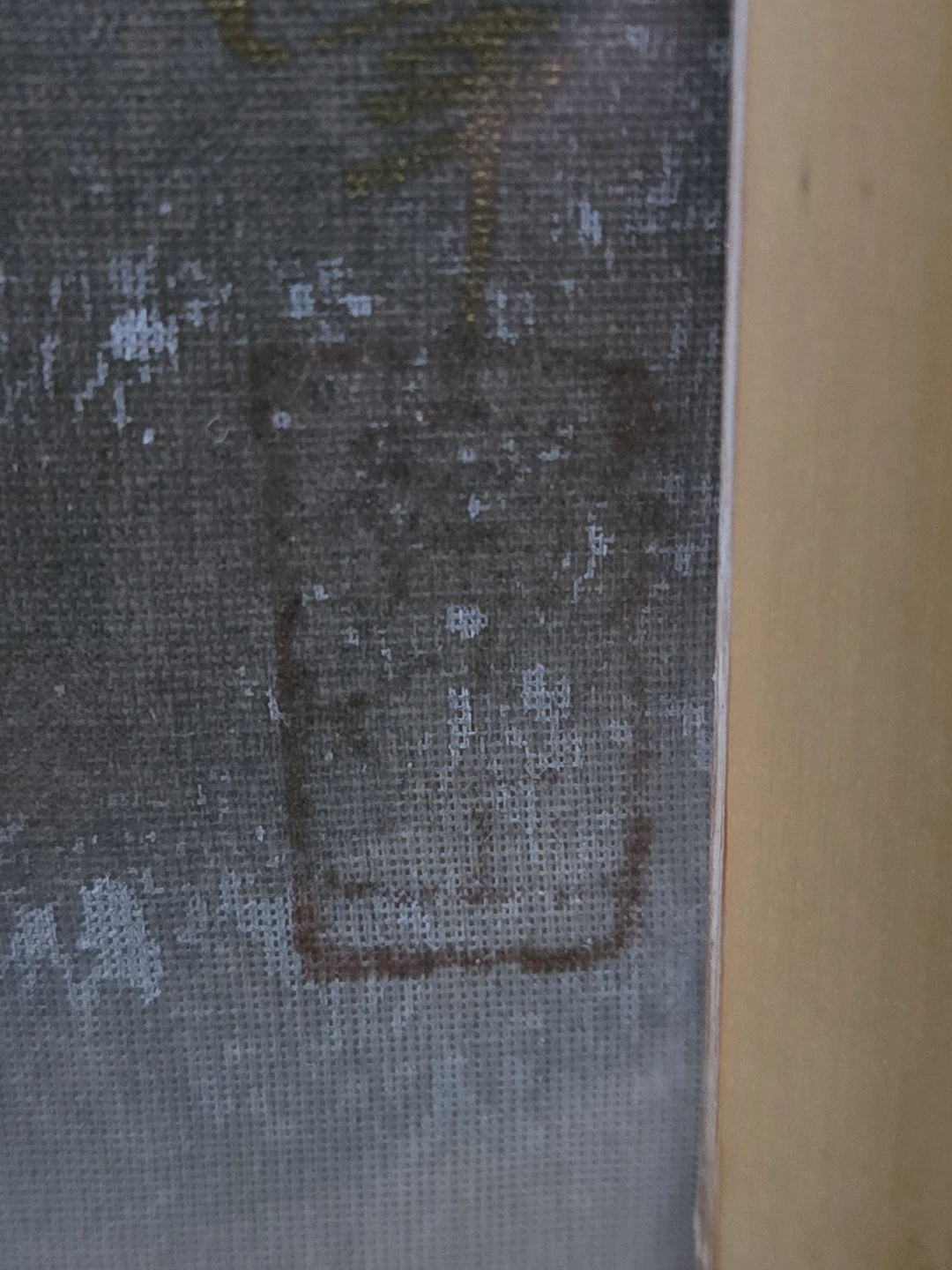 Vintage FOLK ART ... Painted on Silk on Board ... Bamboo Frame - photo 2