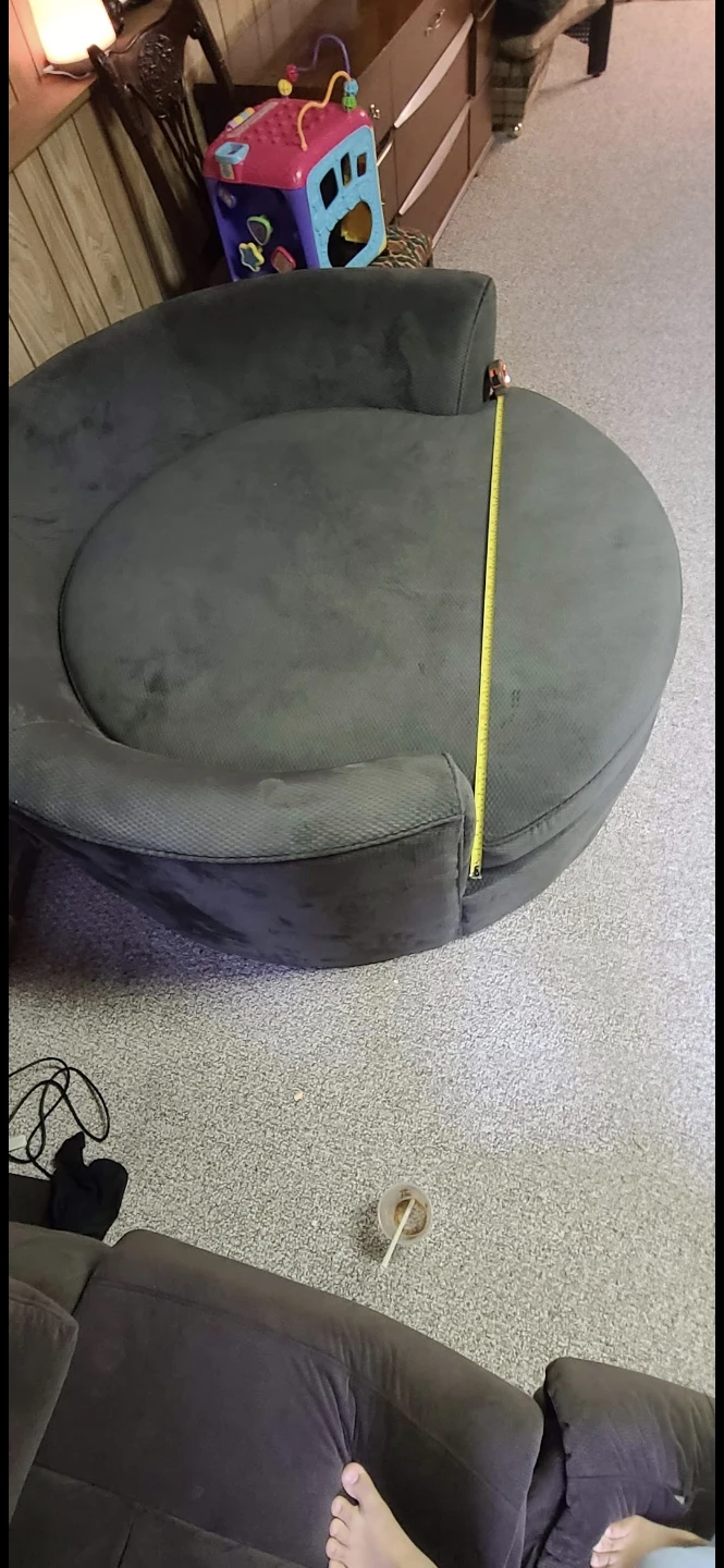Large grey circular accent chair - photo 3
