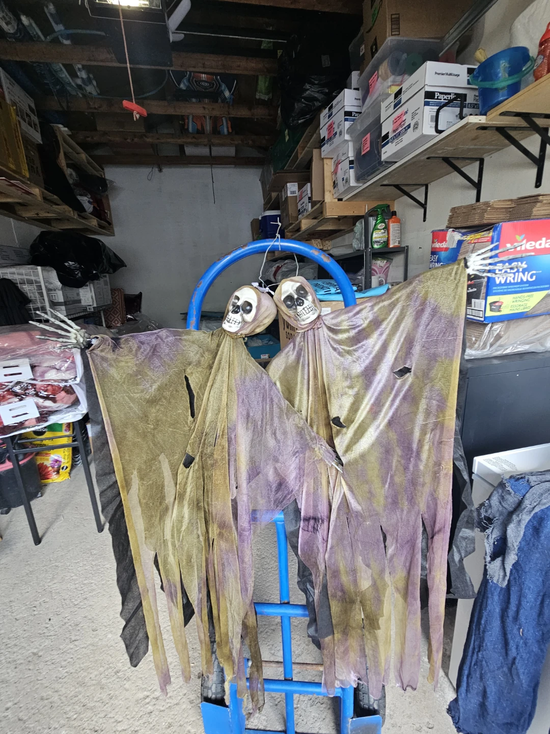 Double Hanging Skeleton Halloween Decor