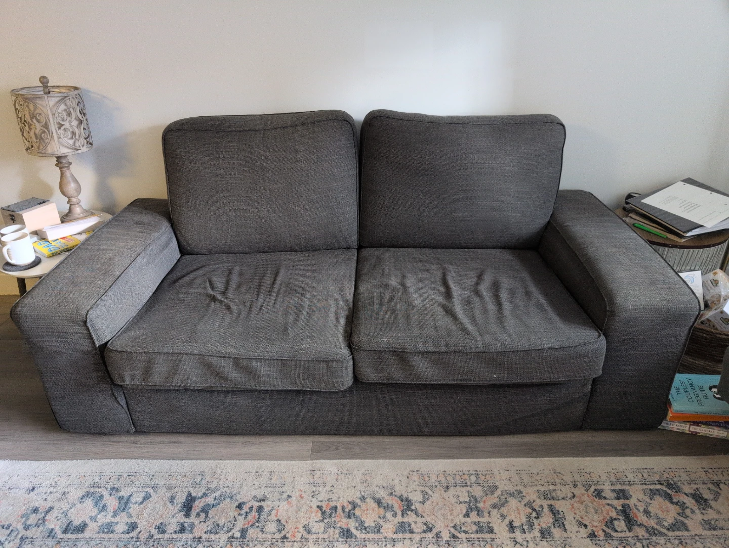 Dark Gray Two-Seater Sofa
