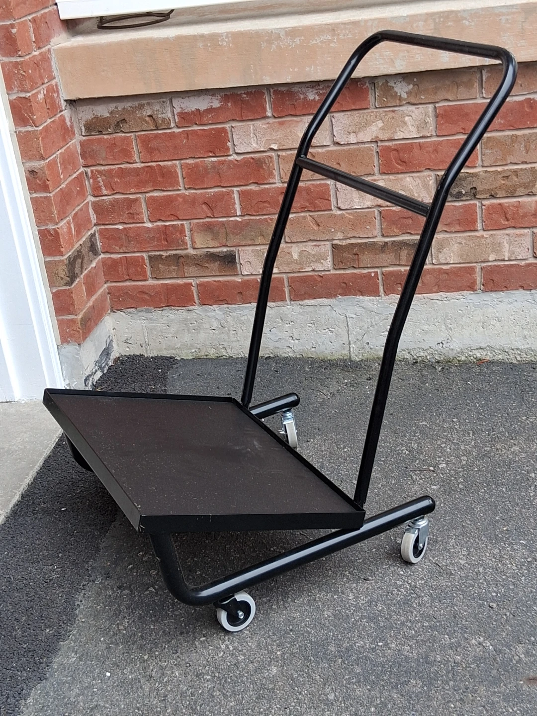Black Metal Rolling Utility Dolly Cart