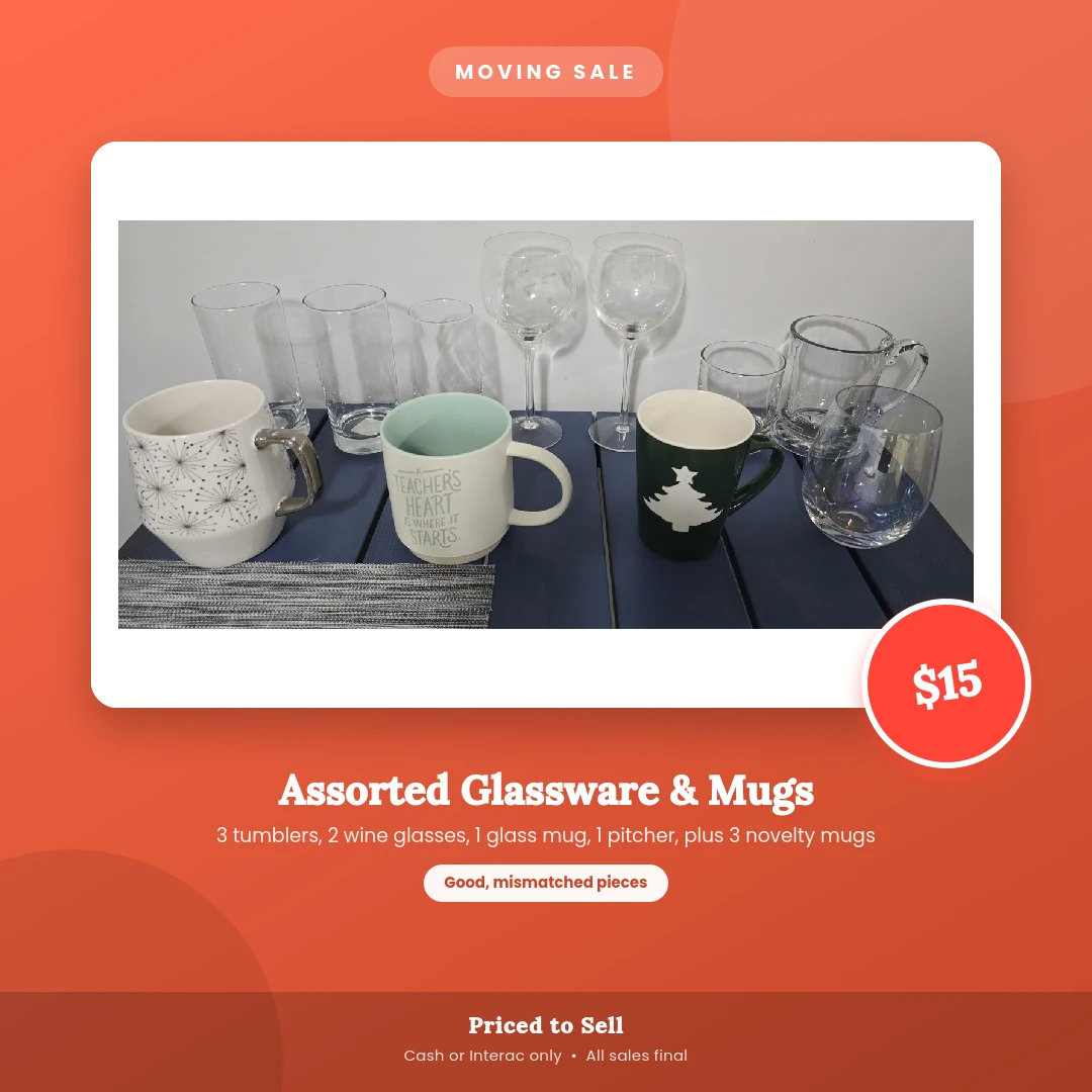Assorted Glassware and Mugs Collection
