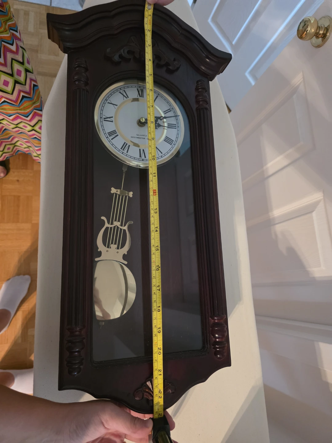 Westminster Chime Wall Clock with Pendulum