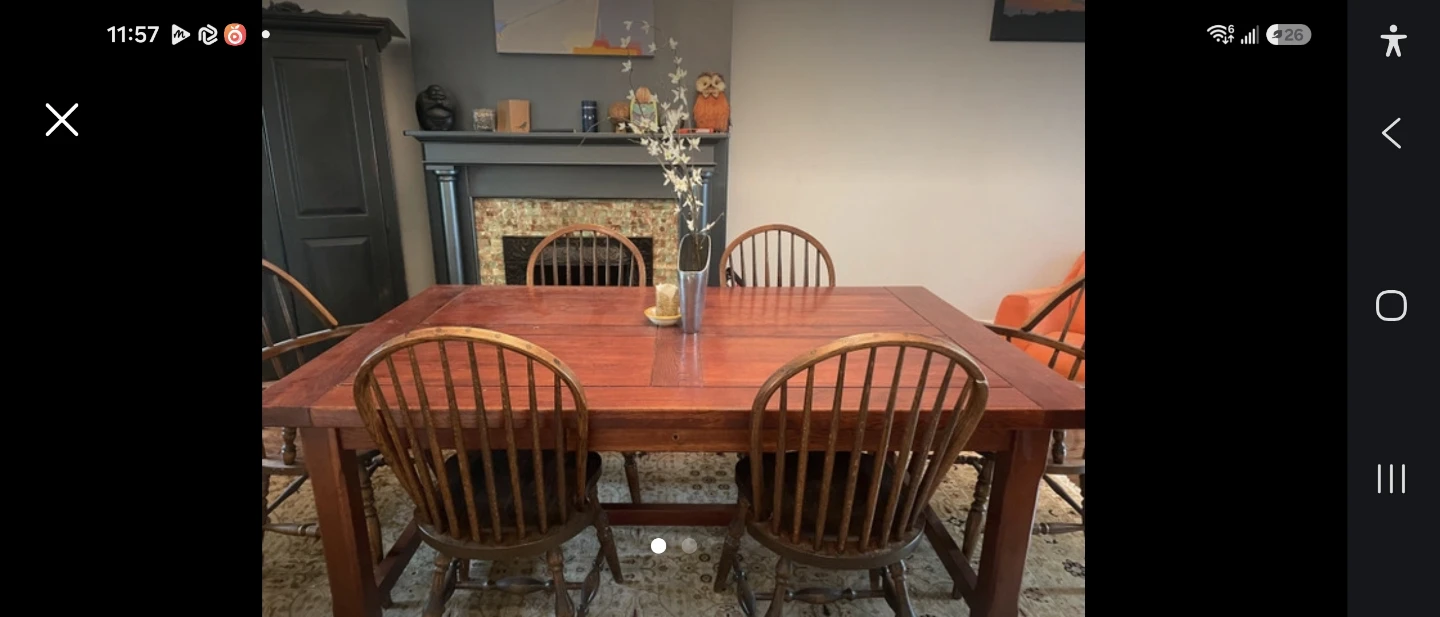 🏈Solid Wood Dining Table with two extensions - photo 4