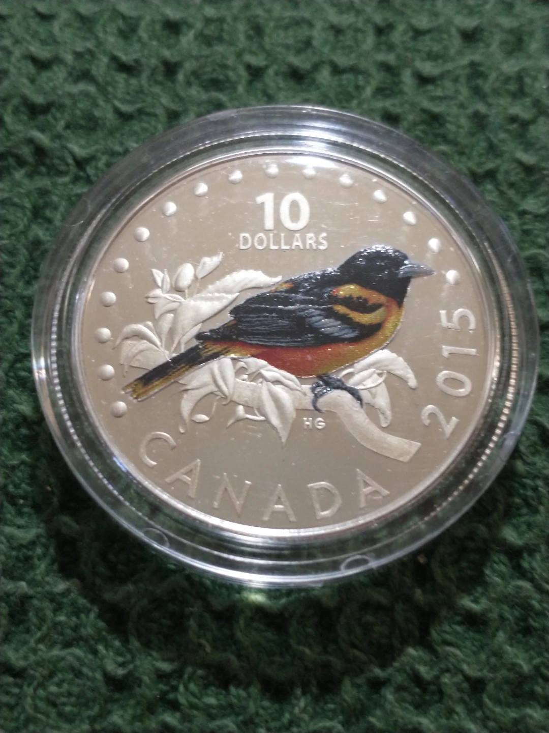 2015 Canada 10 Dollars Fine Silver Coin Magnolia Warbler KM#C188