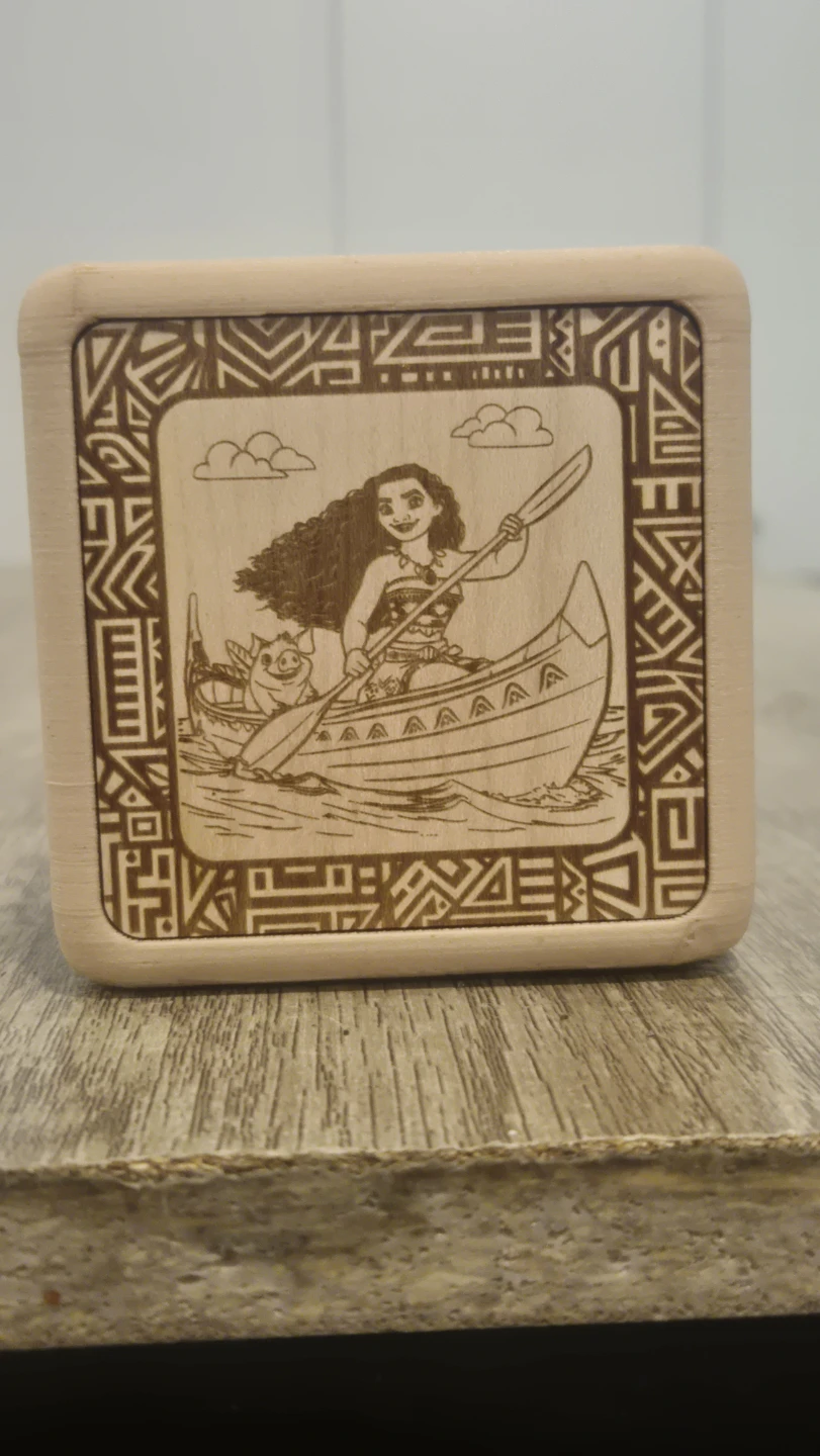 Disney Moana Wooden Music Box 5 songs hand carved - photo 5