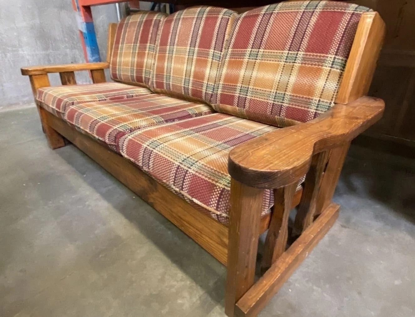Vintage Rustic Pine Settee / 3-Seat Couch – Cottage, Cabin Style - photo 2