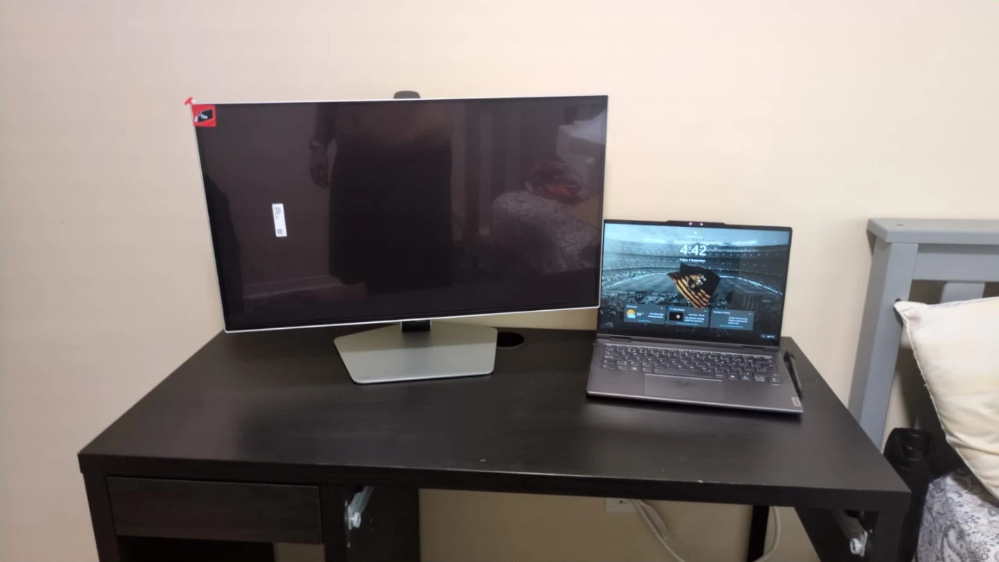 Black Desk with Drawer and Cabinet - photo 4