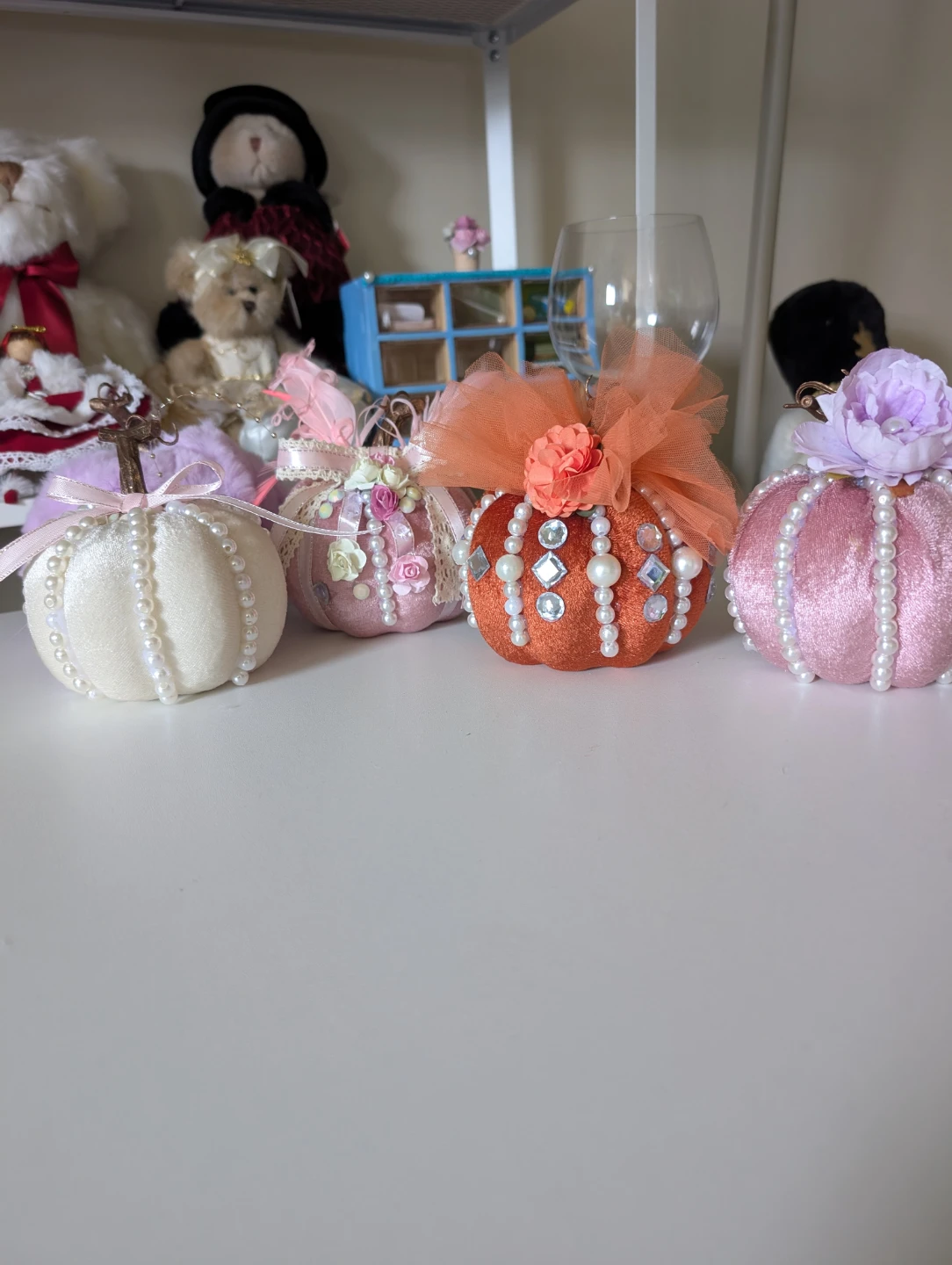 Handmade Decorative Embellished Fabric Pumpkins - photo 5