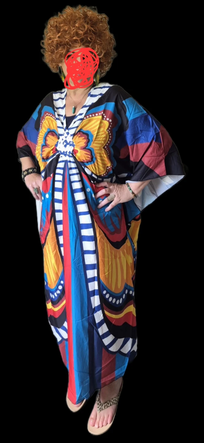 Butterfly Print Caftan & Wig🏈 - photo 2