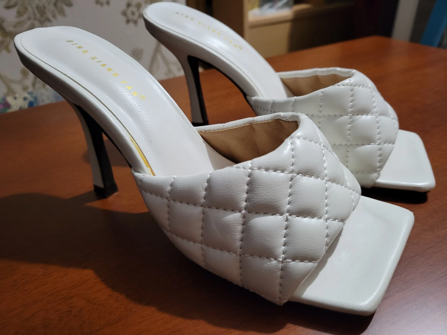 Quilted White Mules  & Sparkly Rhinestone Pumps - photo 2