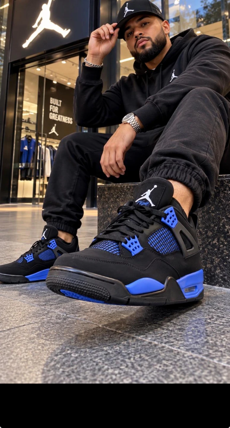 Air Jordan 4 Retro Black Game Royal Size 11
