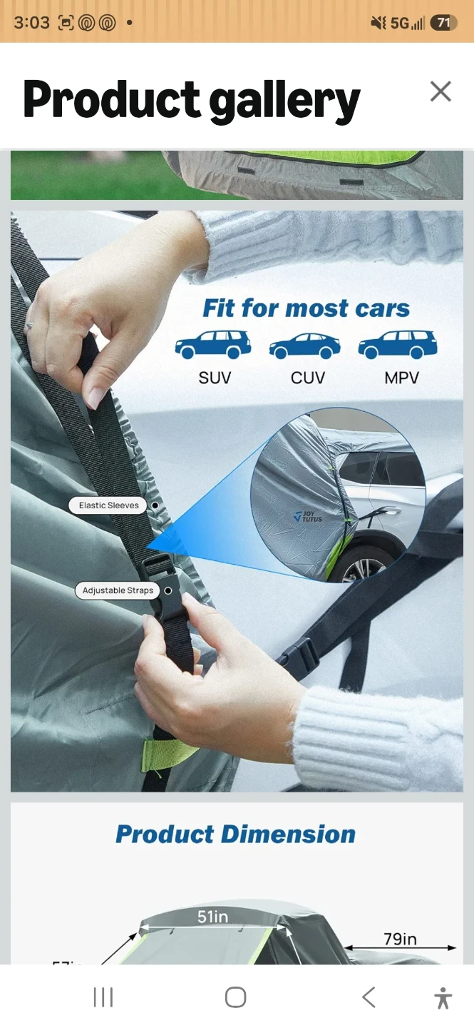 JOYTUTUS SUV Tailgate Tent with Awning Shade - photo 5