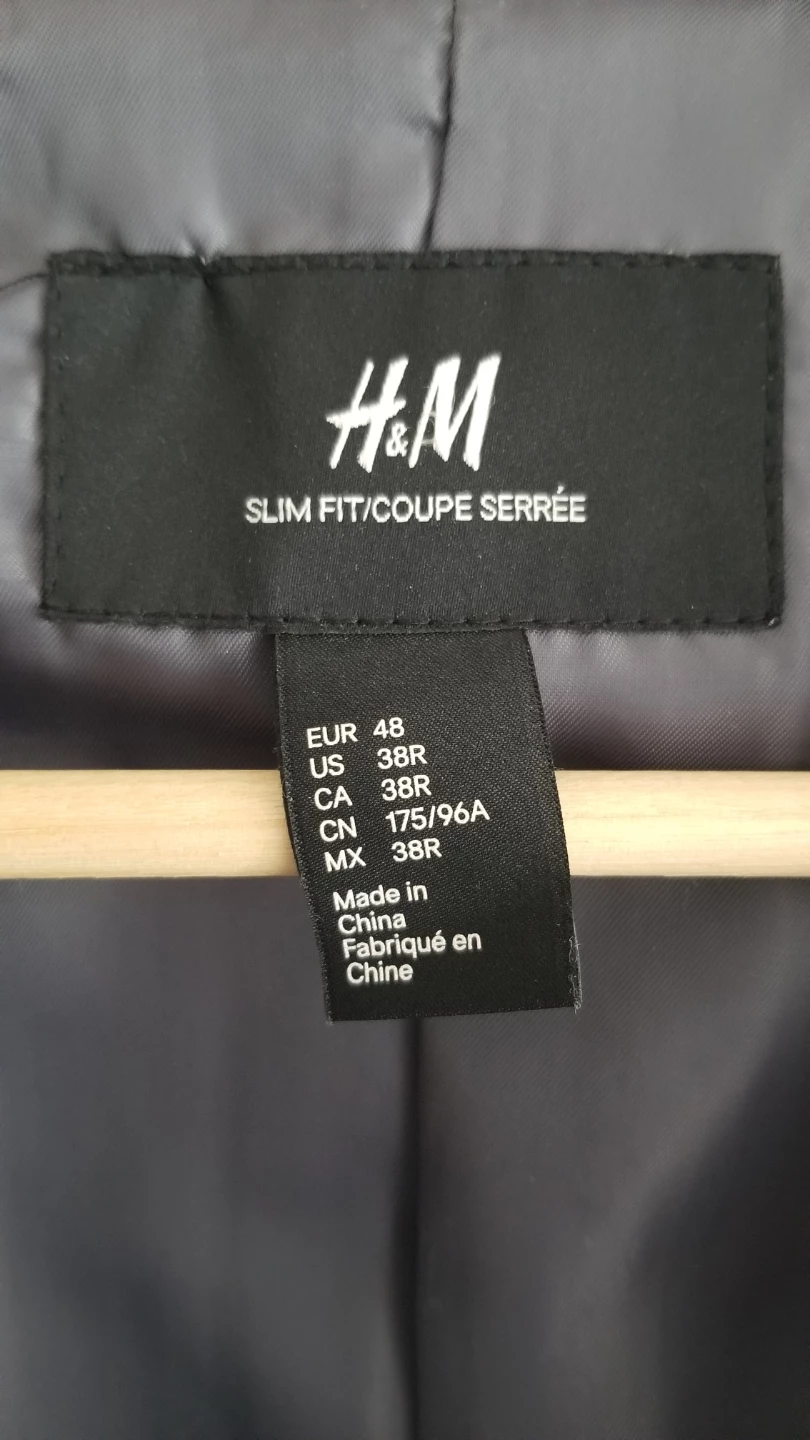 H&M Slim Fit Blazer - Grey - Size 38R - photo 2