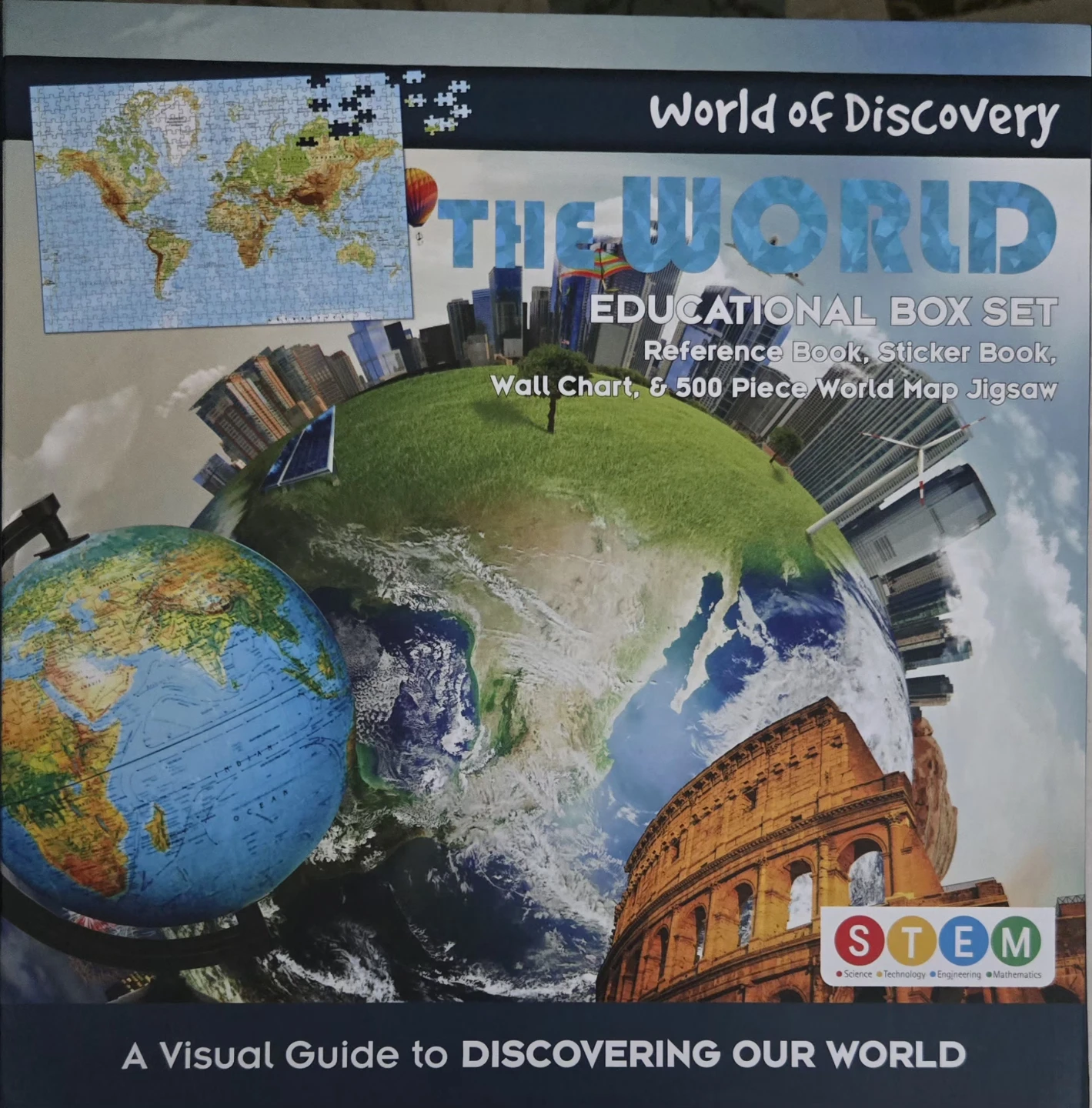 STEM Puzzle 500 piece World Map -  Educational Box Set - photo 4