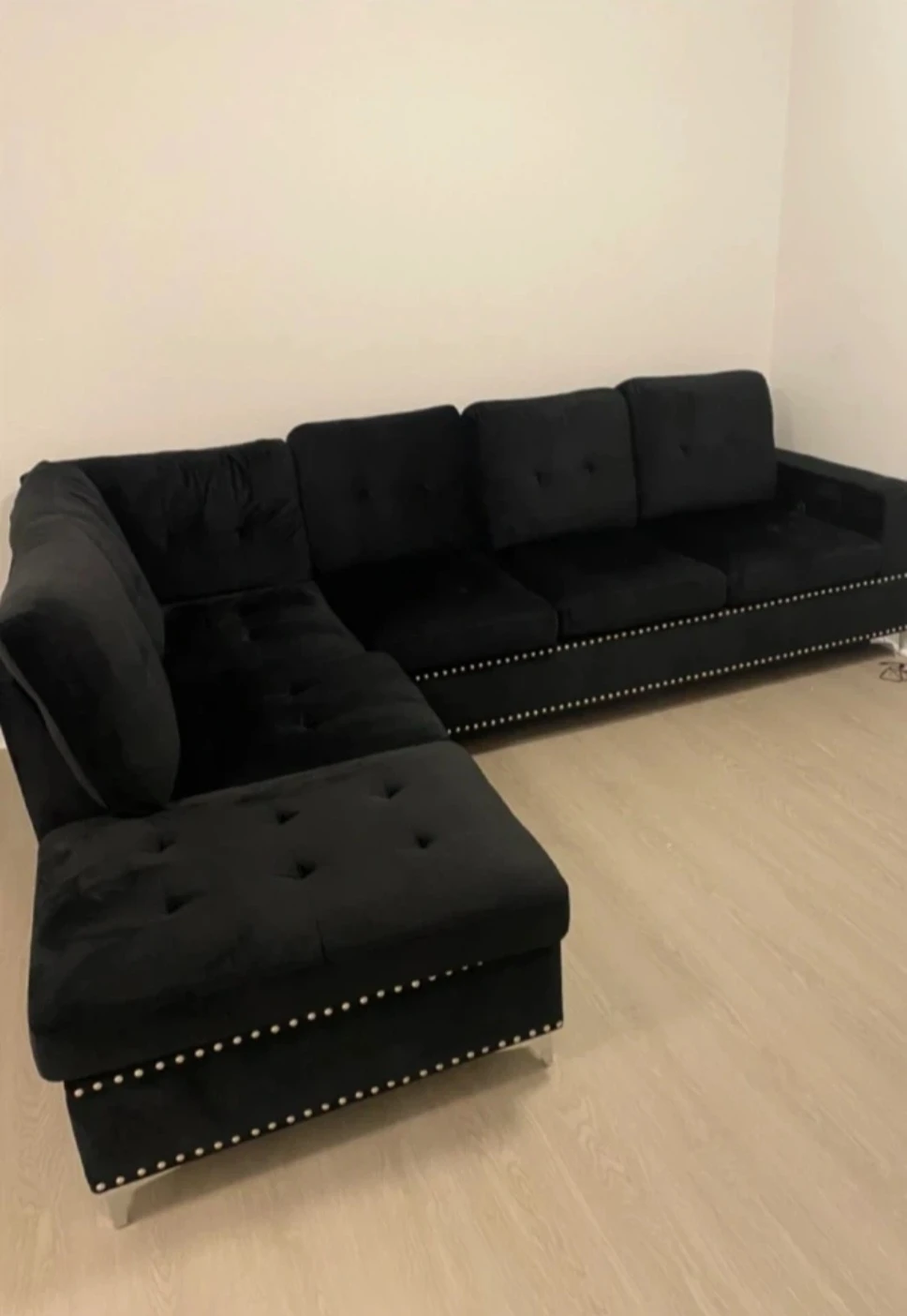 Black Sectional Sofa with Storage - photo 3