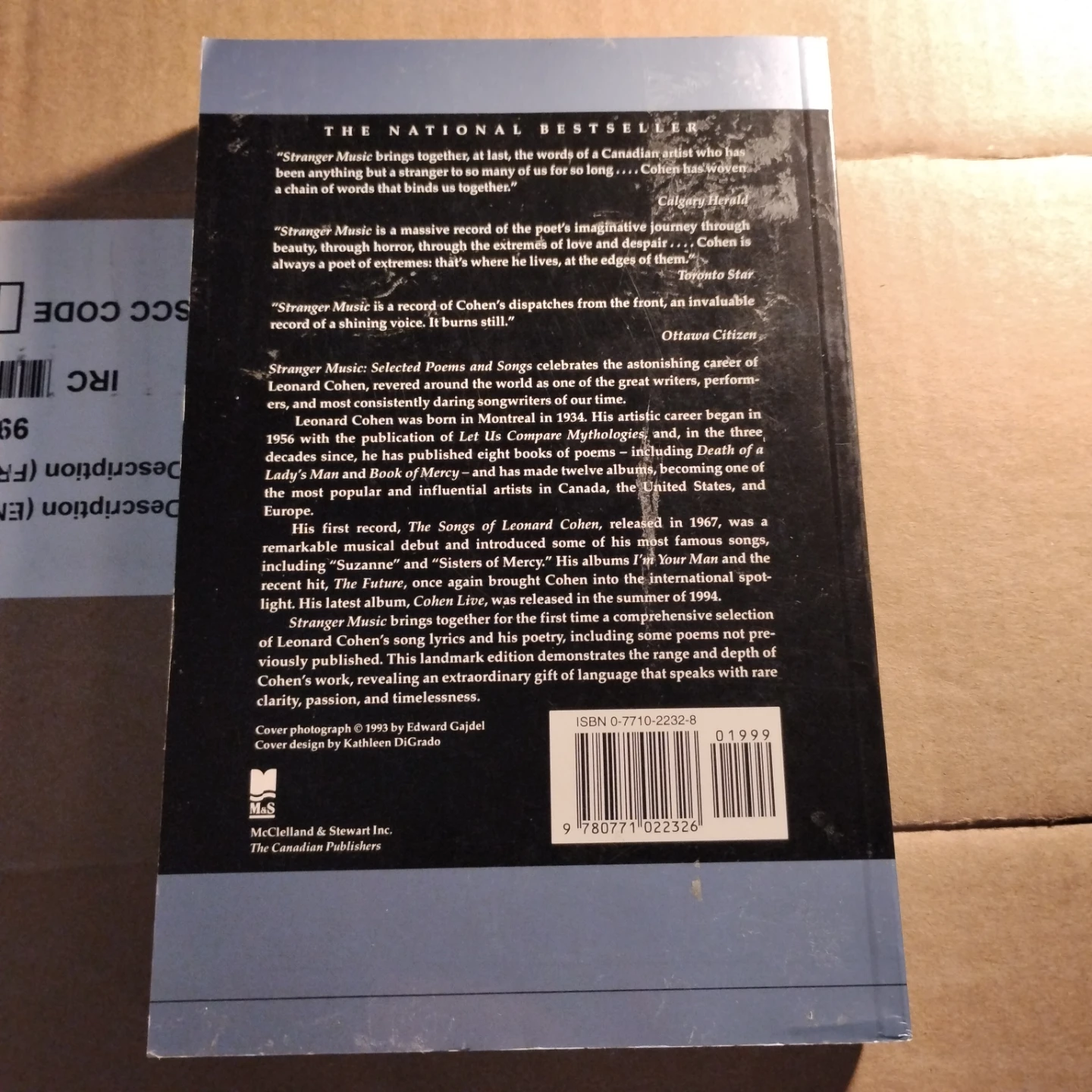 Leonard Cohen Stranger Music Selected Poems and Songs Book - photo 2