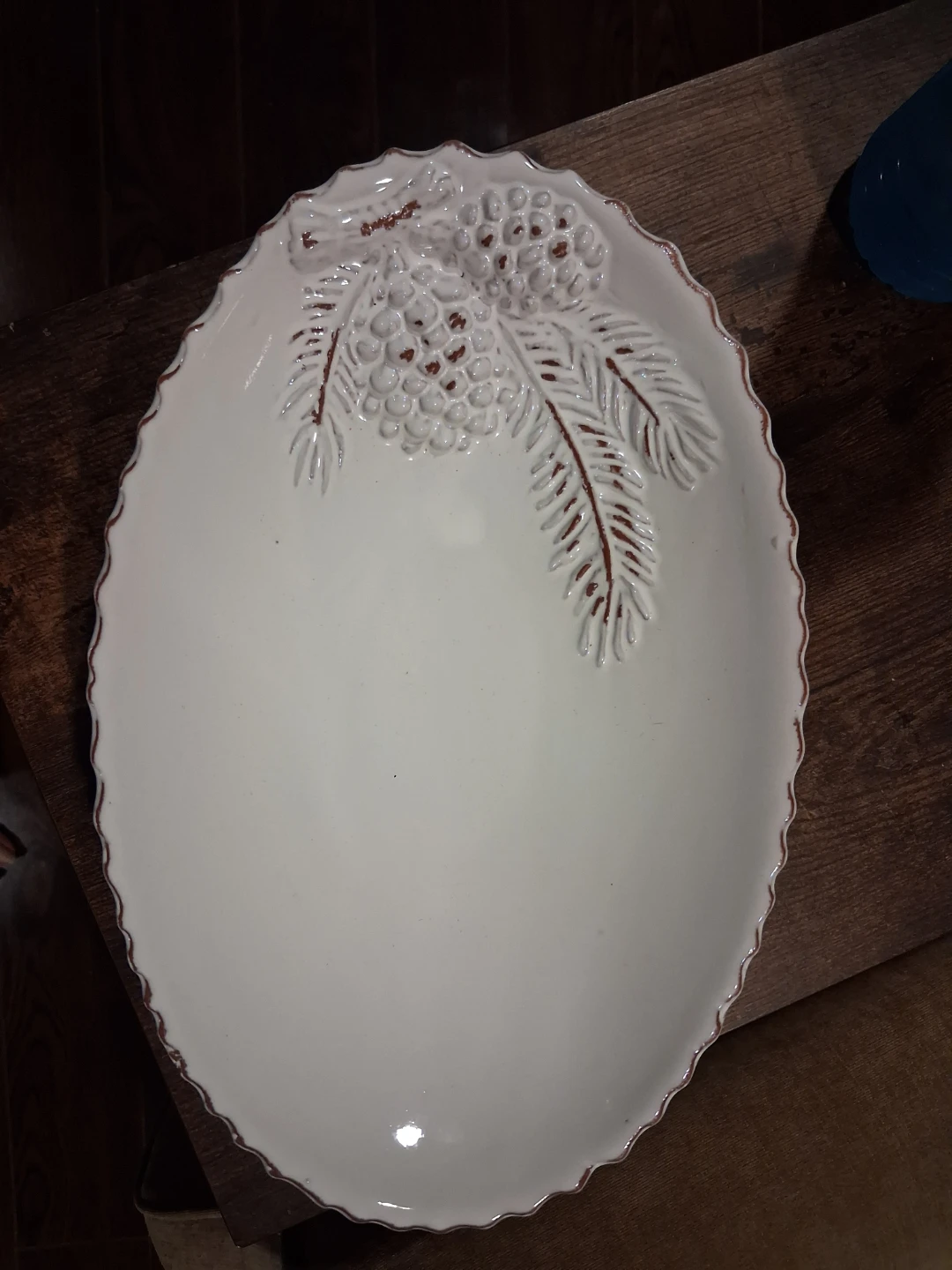 12" Tag Serving Platter - Pinecone Design