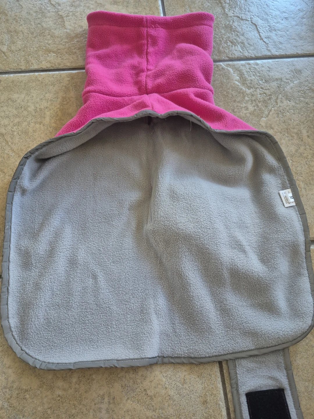 Pink fleece dog coat size M for Mini Daschund - photo 3