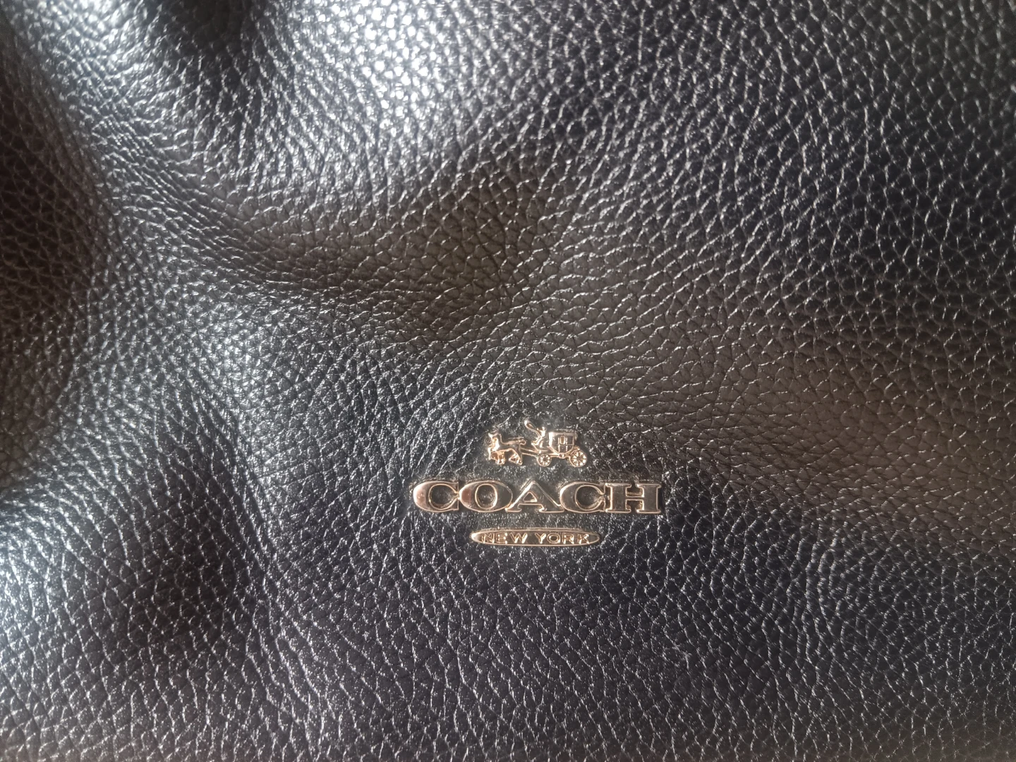 Coach Black Pebble Leather Shoulder Bag