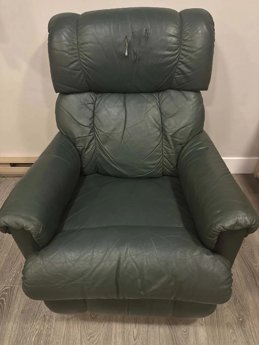 Dark Green Leather Recliner