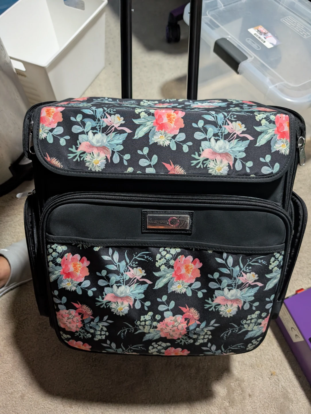 Everything Mary Floral Rolling Craft Bag