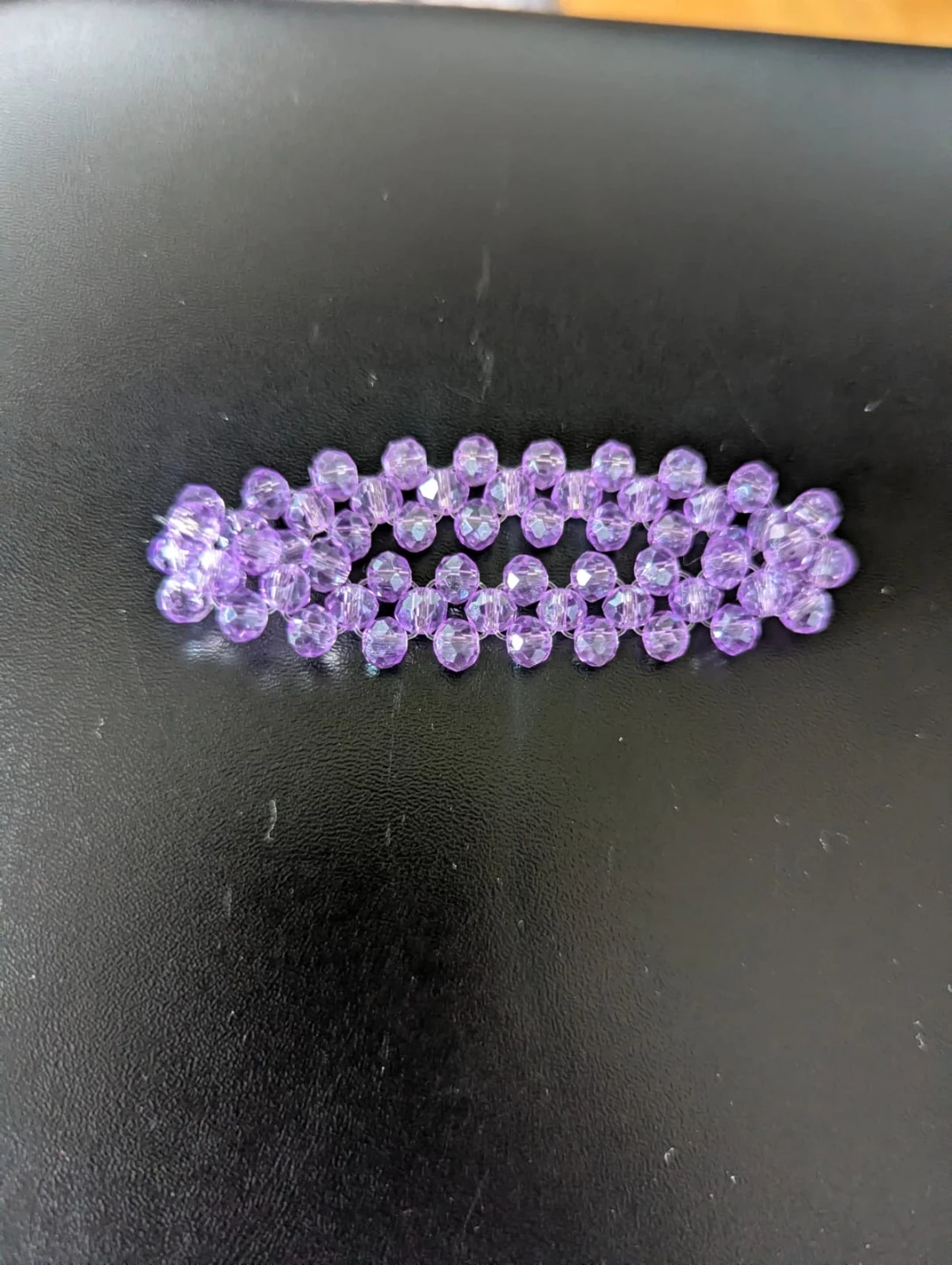 Purple Crystal Beaded Bracelet🏈 - photo 2