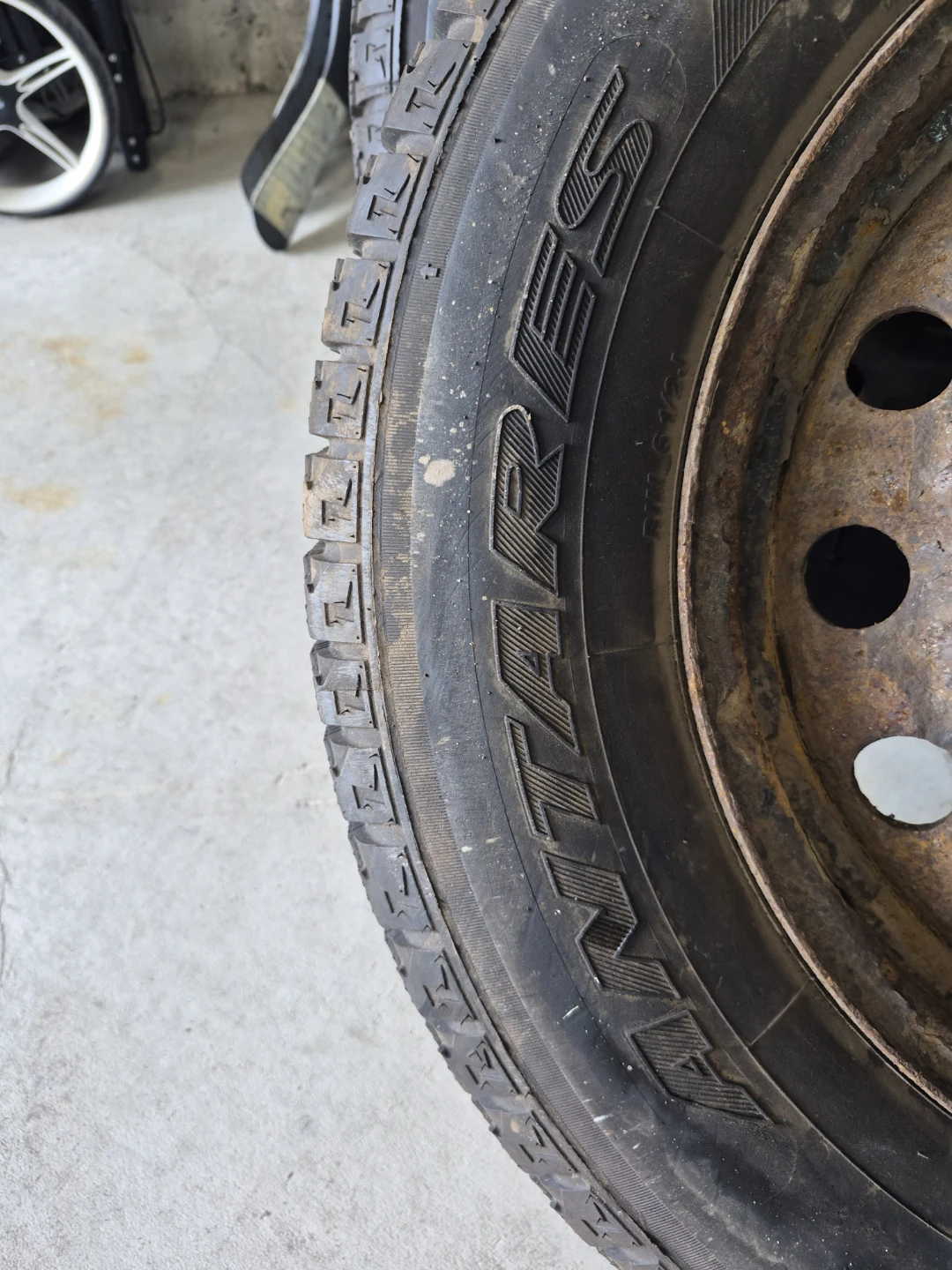 Winter tires on rims