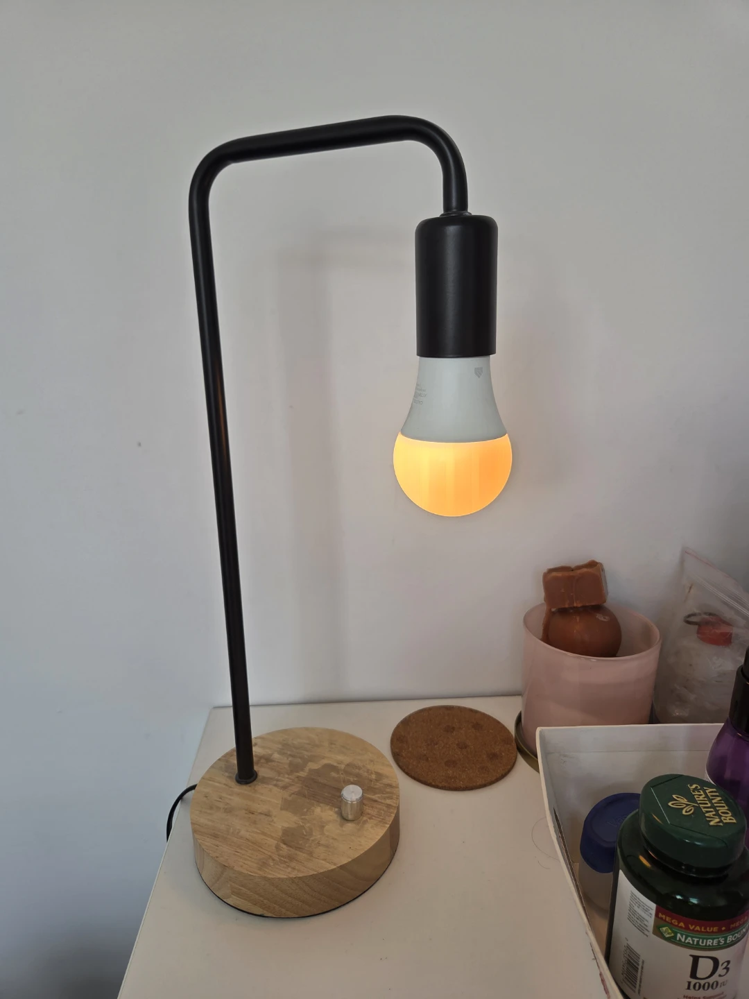 Minimalist Black and Wood Table Lamp - photo 2
