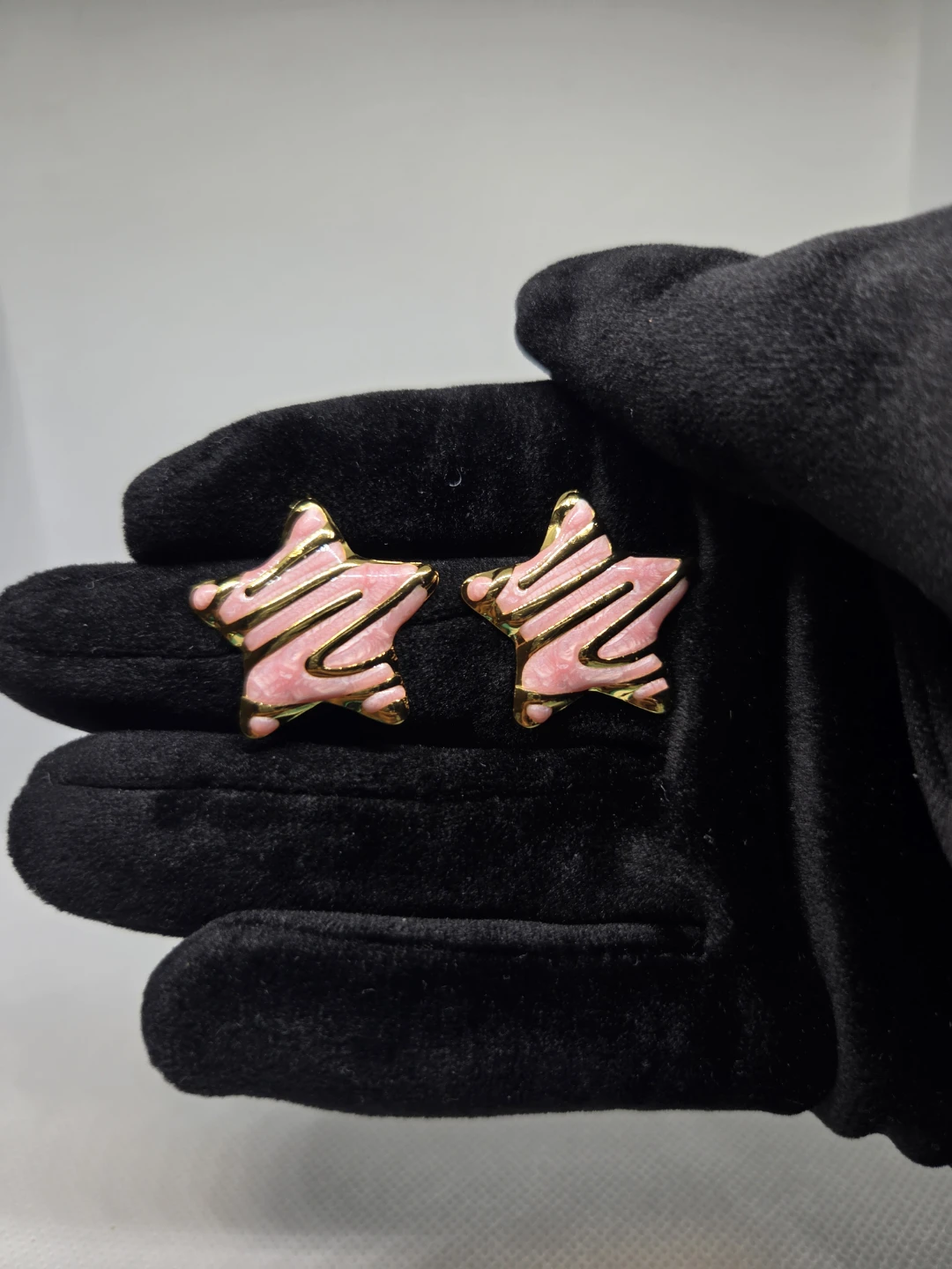 Abstract Star Pink Earrings in Stainless Steel - photo 2