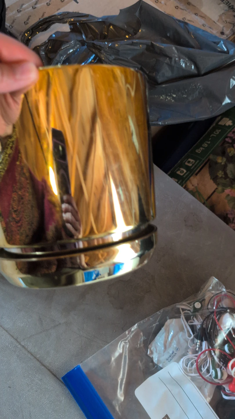 Gold metallic indoor planter - photo 3