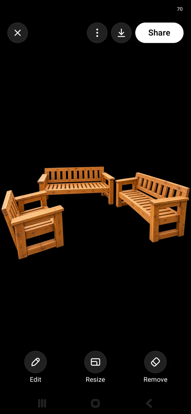 Rustic Outdoor Wood Furniture Set with cushions - photo 2