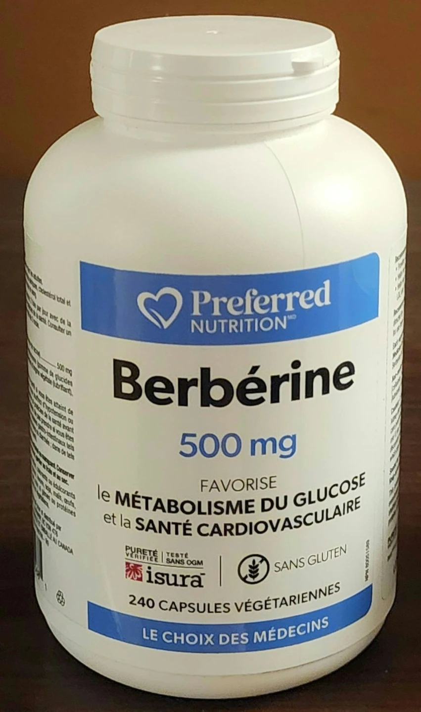 Preferred Nutrition Berberine 500 mg 240 Capsules
