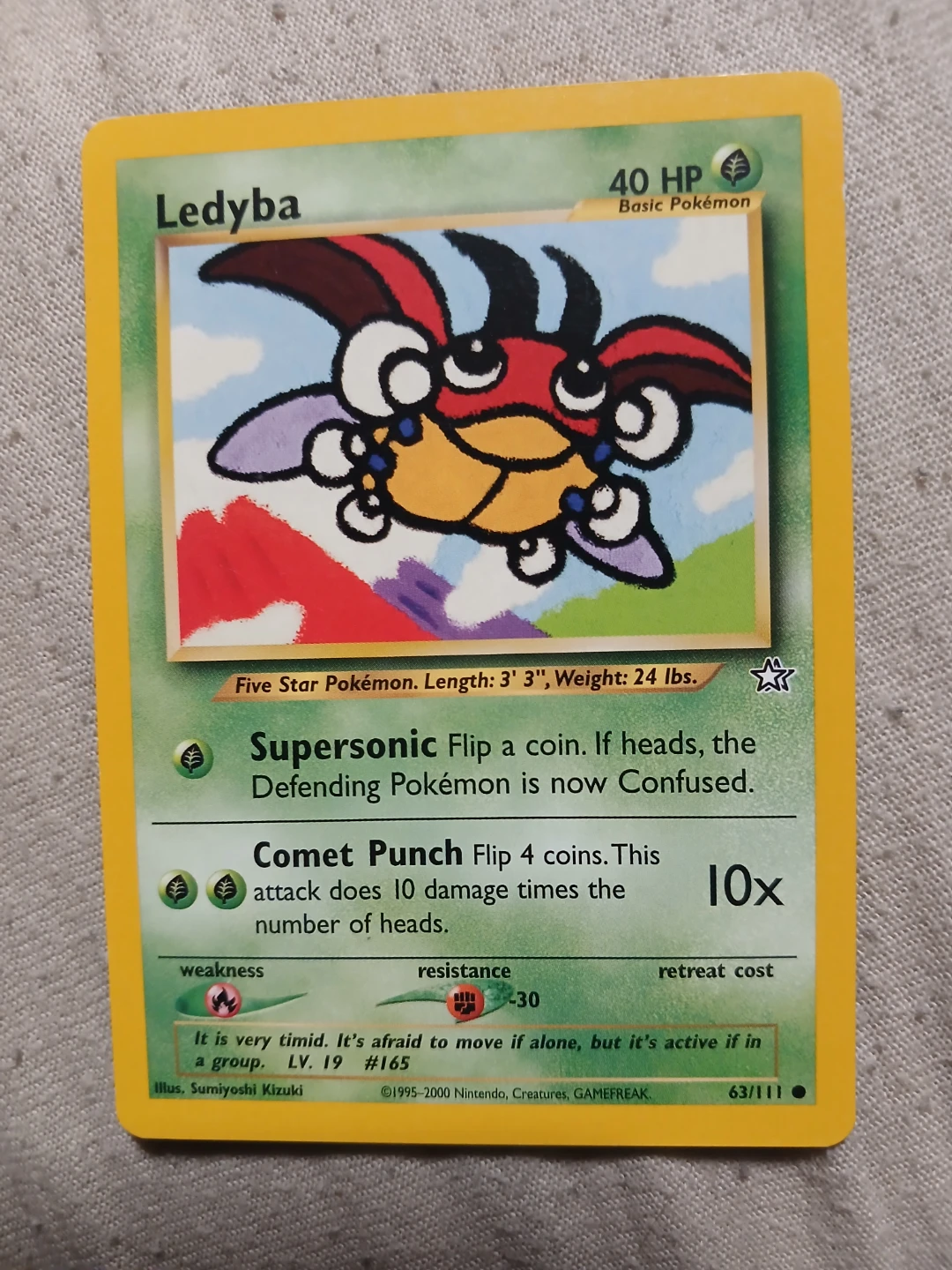 Ledyba 63/111 1995-2000 Pokémon Card