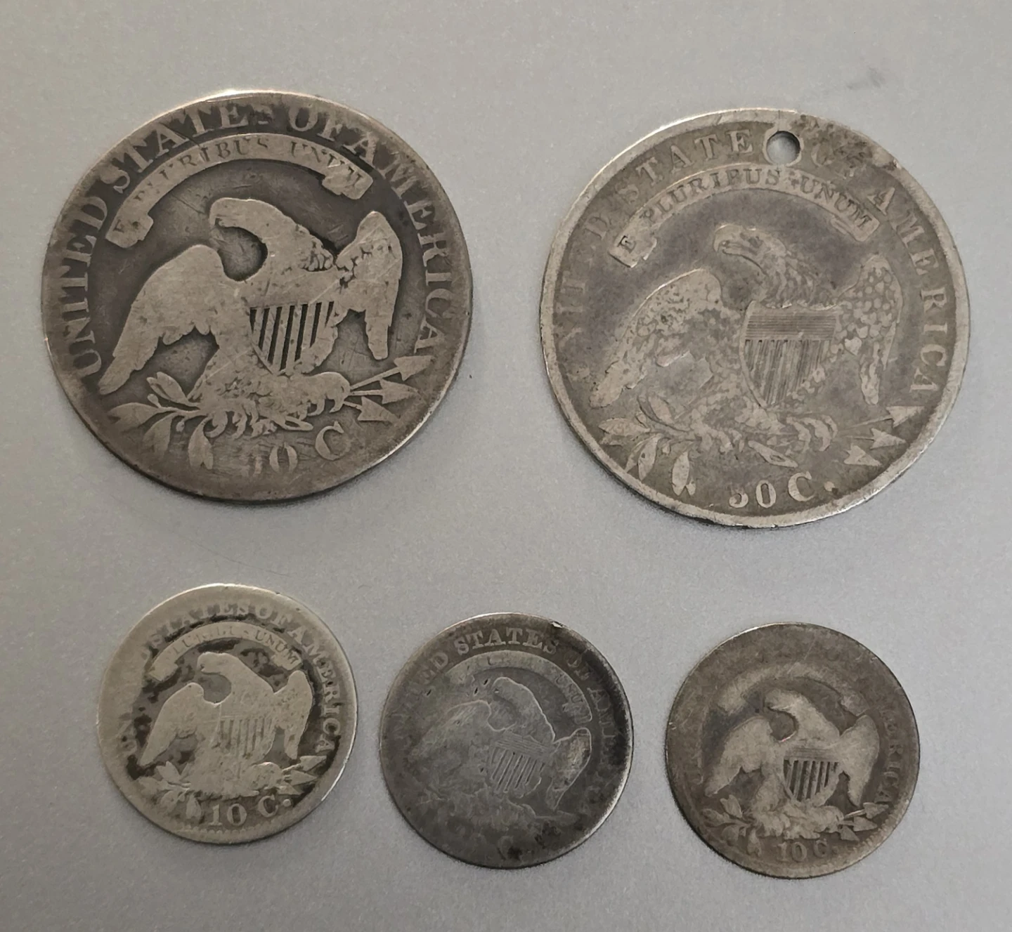 Lot of 5 Early Coins - Capped Bust Coins. - photo 4