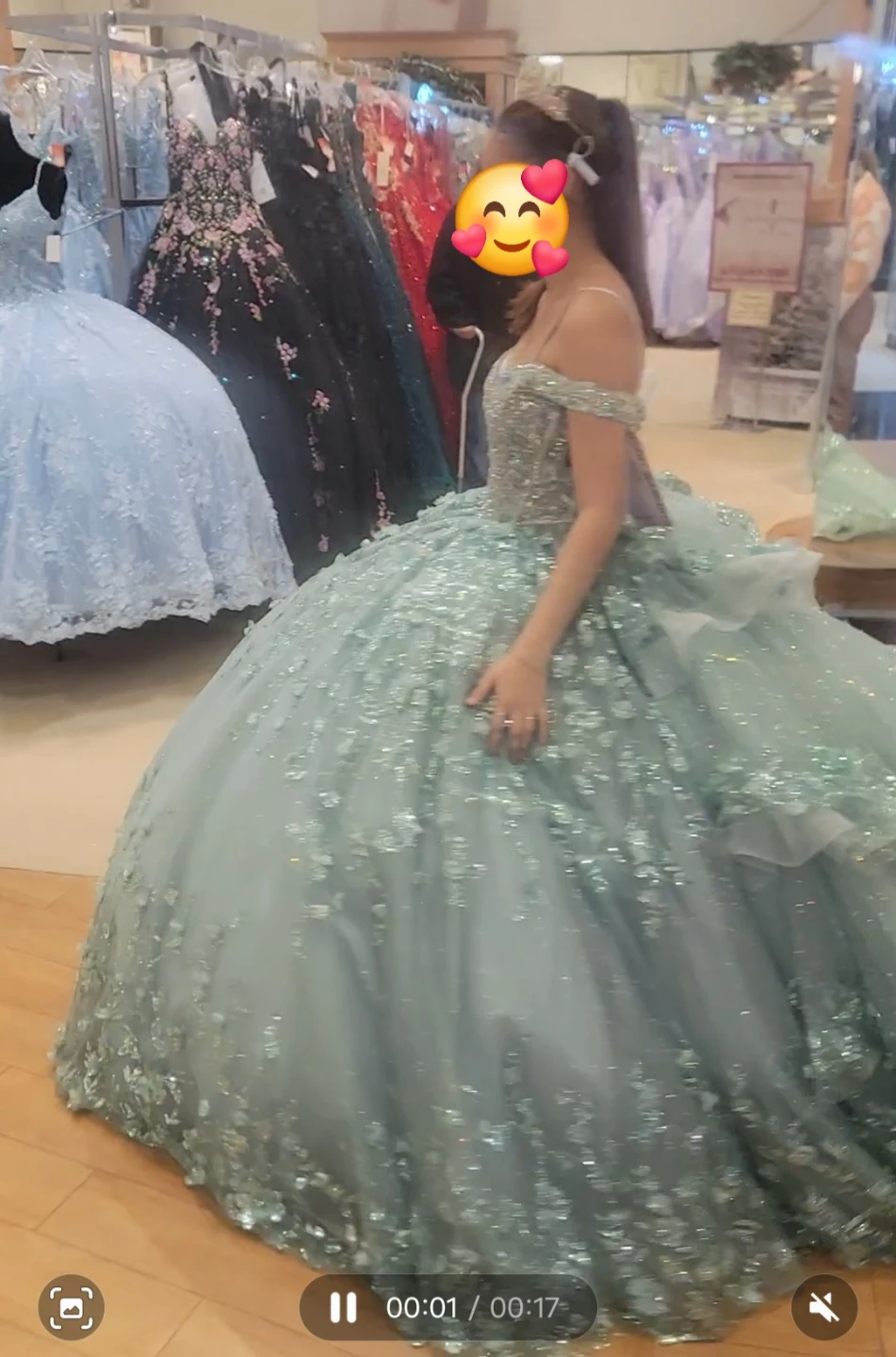 Sage Green Quinceanera Gown