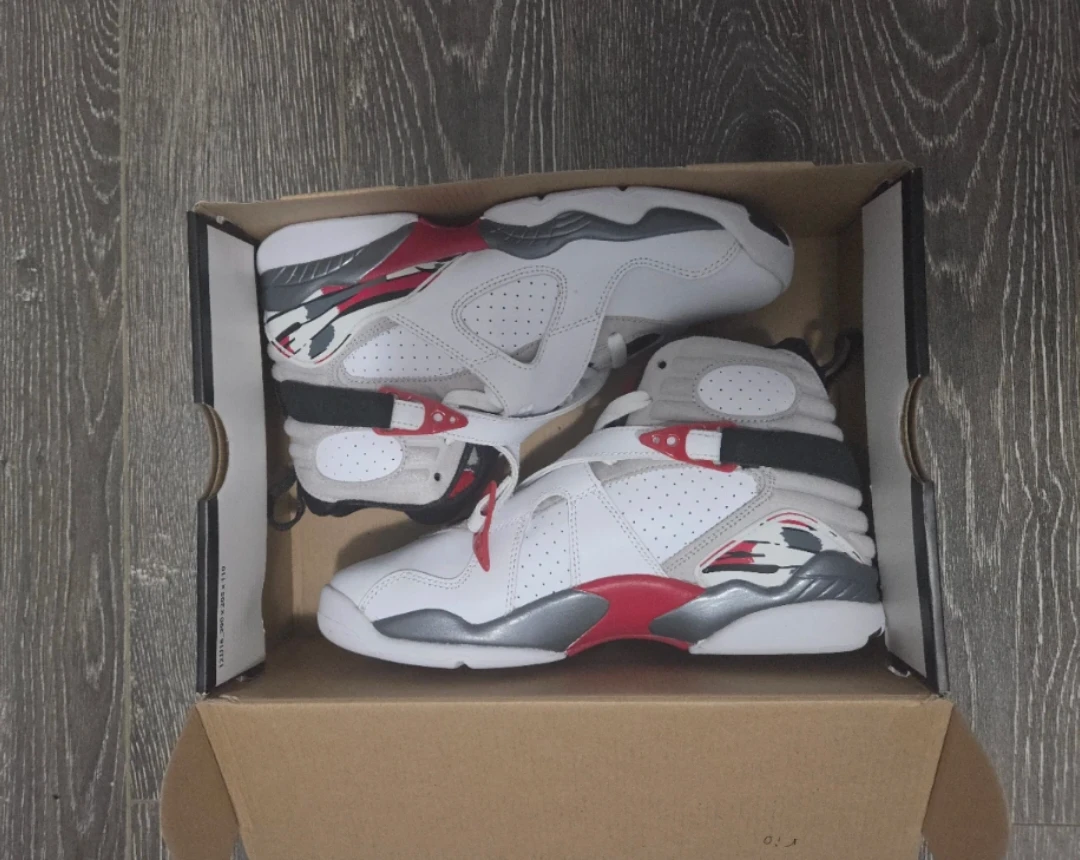 Air Jordan 8 Retro (GS) White Red Black - photo 3