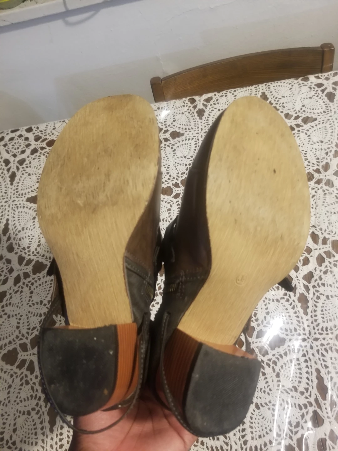 Brown Faux Leather Ankle Boots Size 39 - photo 4