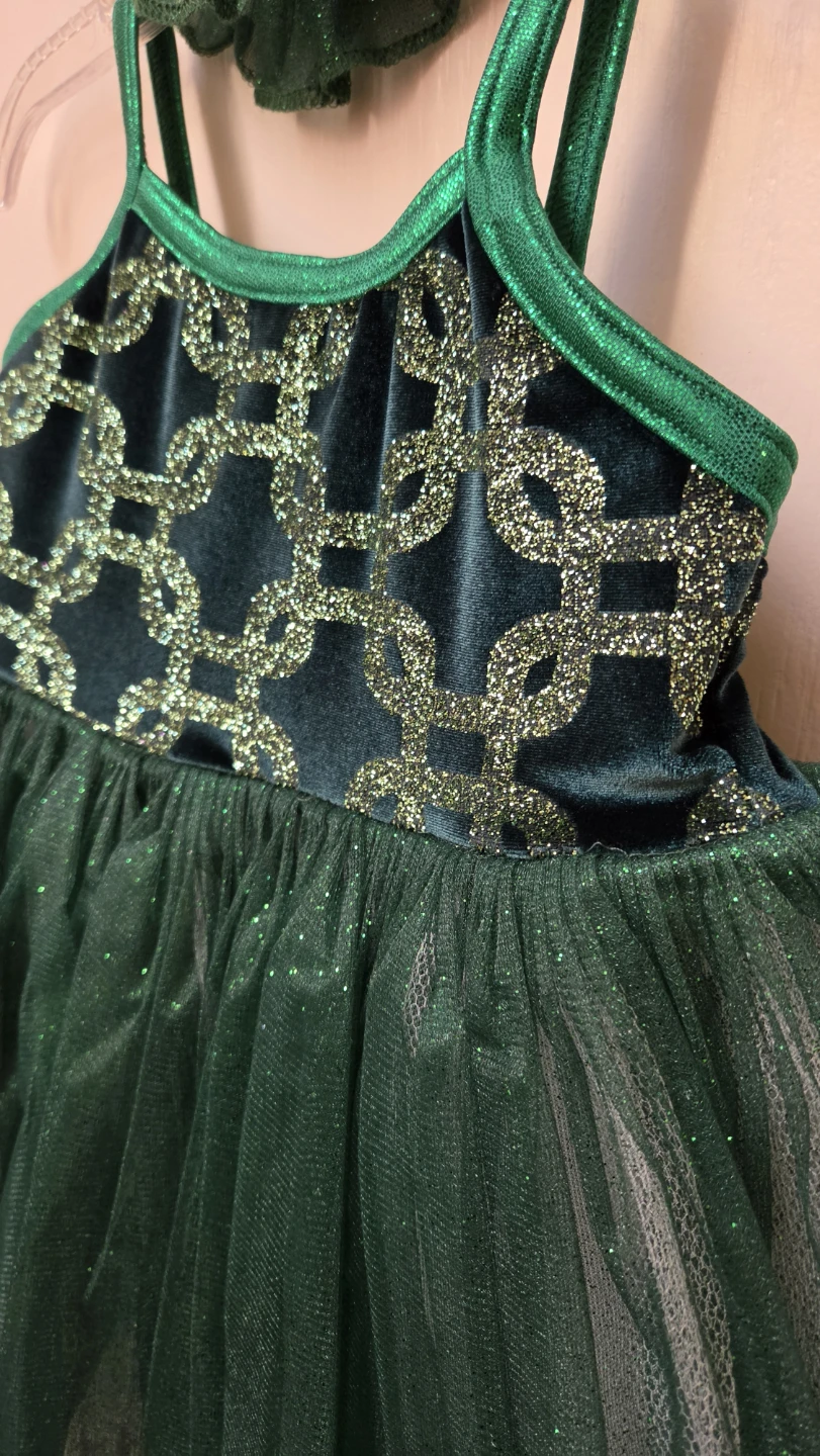 Jazzamatazz Green Dance Costume Size 6X - photo 2