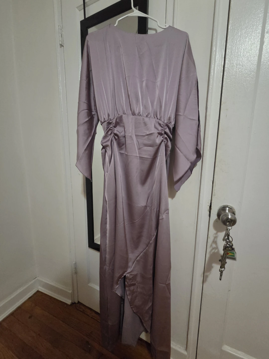 Mauve Satin Maxi Dress - photo 4