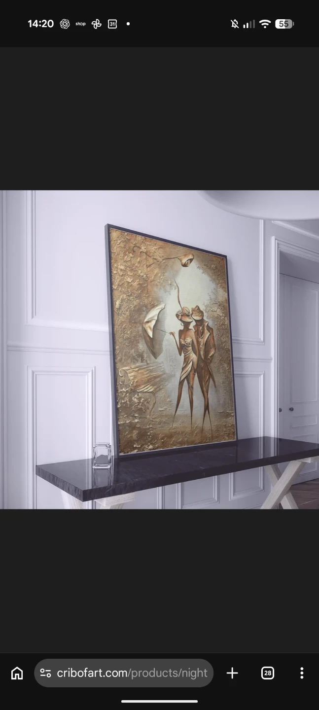 Large unframed Abstract Couple Wall Art Print (new) - photo 4