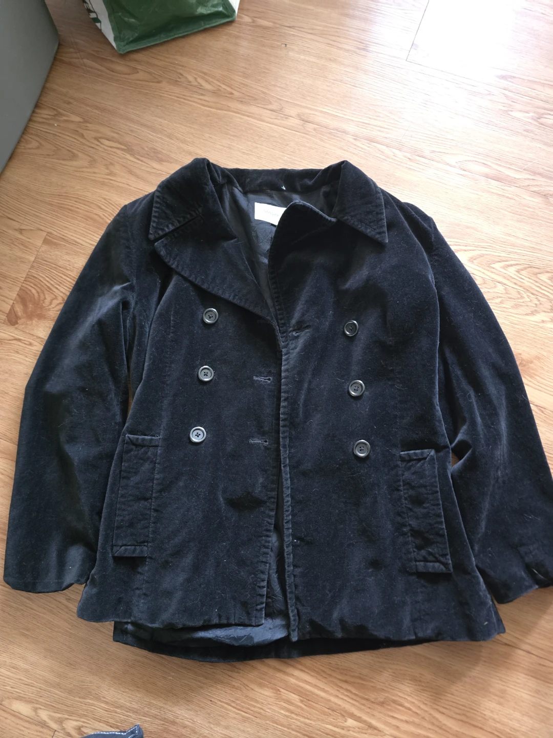 Bossini Ladies Black Velvet Blazer Jacket - Size Small